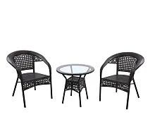 Комплект кофейный стол круглый + 2 кресла Ротанг KL01157K Kink Light