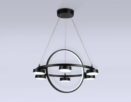 Люстра подвесная LED с пультом FL51775 Ambrella light чёрная на 1 лампа, основание чёрное в стиле современный хай-тек с пультом фото 3