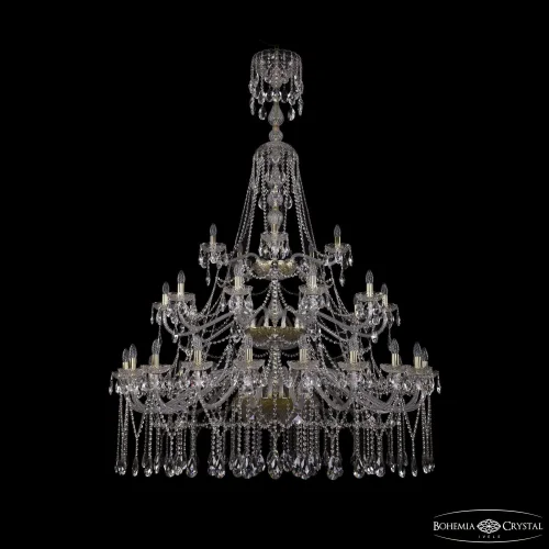 Люстра подвесная 1413/20+10+5/530/XL-201/3d G Bohemia Ivele Crystal без плафона на 35 ламп, основание золотое в стиле классический sp