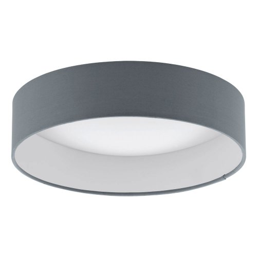 Люстра потолочная LED PALOMARO 93395 Eglo серая на 1 лампа, основание белое в стиле современный 