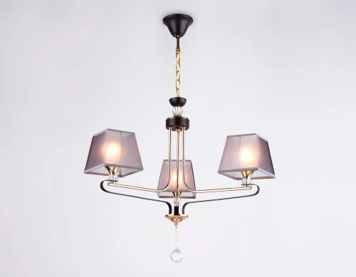 Люстра подвесная TR4614 Ambrella light коричневая на 3 лампы, основание коричневое в стиле современный  фото 4