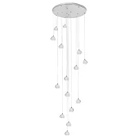 Люстра каскадная Rain 10151/15 LOFT IT прозрачная на 15 ламп, основание хром в стиле арт-деко 