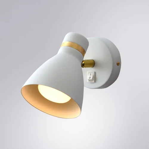 Бра с выключателем Fafnir A5047AP-1WH Arte Lamp белый на 1 лампа, основание белое в стиле современный  фото 3
