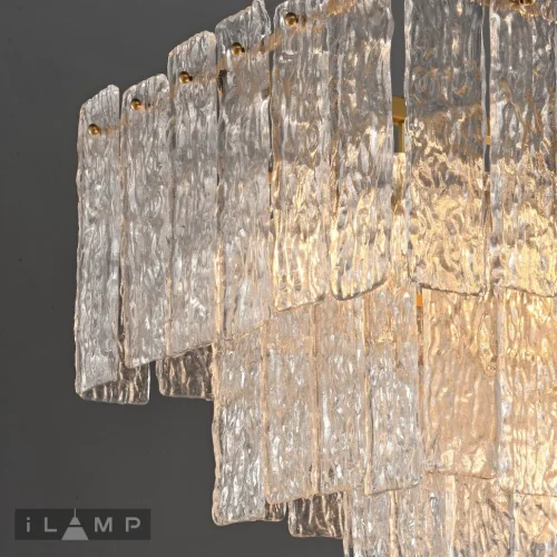 Люстра подвесная Manhattan P6315-1200 BR iLamp прозрачная на 9 ламп, основание латунь в стиле классический  фото 9