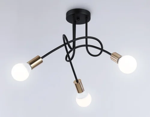 Светильник потолочный TR80415 Ambrella light без плафона 3 лампы, основание чёрное в стиле современный  фото 4