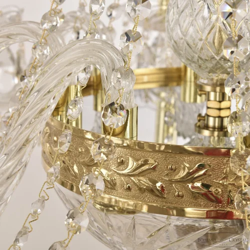 Люстра подвесная 1451/8/160/250 G Bohemia Ivele Crystal без плафона на 11 ламп, основание золотое прозрачное в стиле классический sp фото 4