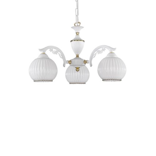 Люстра подвесная L 9600/3 Reccagni Angelo белая на 3 лампы, основание белое в стиле классический 