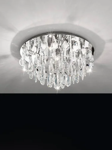 Люстра потолочная CALAONDA 93413 Eglo прозрачная на 7 ламп, основание хром в стиле арт-деко современный классический  фото 2