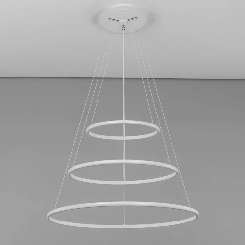 Люстра подвесная LED с пультом Неон Смарт CL731A090E Citilux белая на 1 лампа, основание белое в стиле современный с пультом кольца фото 14