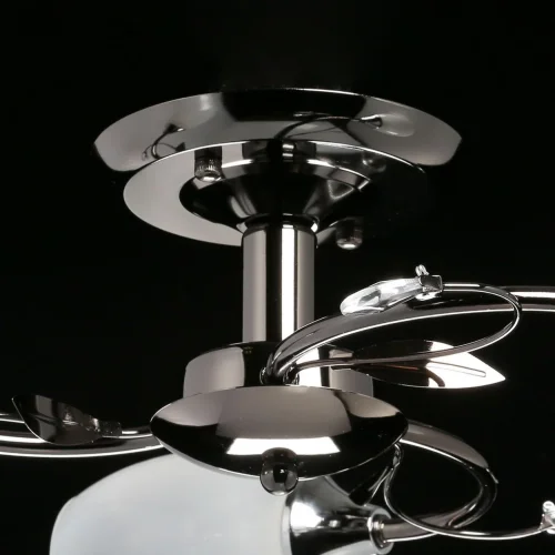 Люстра потолочная Грация 677011903 DeMarkt белая на 3 лампы, основание никель в стиле модерн  фото 10