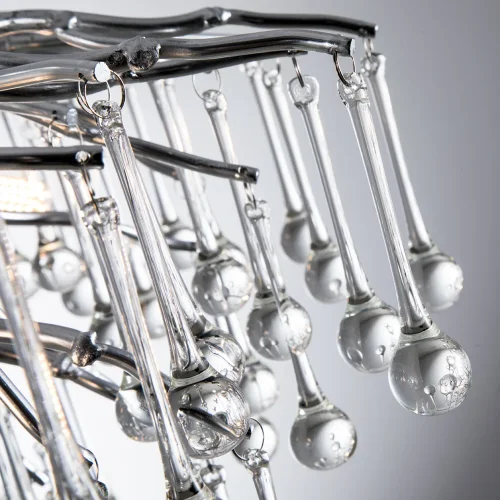 Люстра подвесная Salice 3132/26 SP-10 Divinare прозрачная на 10 ламп, основание серебряное в стиле современный арт-деко ветви фото 3