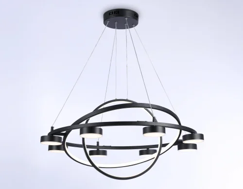 Люстра подвесная LED с пультом FL51779 Ambrella light чёрная на 1 лампа, основание чёрное в стиле современный хай-тек с пультом фото 4