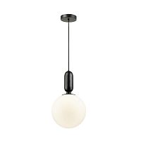 Светильник подвесной Okia 4671/1 Odeon Light белый 1 лампа, основание чёрное в стиле хай-тек модерн 