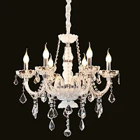 Люстра подвесная Финка CL353161 Citilux без плафона на 6 ламп, основание хром белое в стиле классический Люстра подвесная Финка CL353161 Citilux без плафона на 6 ламп, основание хром белое в стиле классический