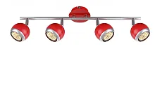 Спот С 4 лампами LED OMAN 57885-4 Globo красный GU10 в стиле минимализм современный 