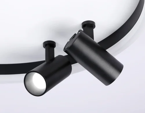 Светильник потолочный LED с пультом FL5113 Ambrella light белый чёрный 1 лампа, основание белое в стиле современный хай-тек кольца фото 8