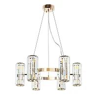 Люстра подвесная Santorini A1049SP-12GO Arte Lamp прозрачная на 12 ламп, основание золотое в стиле современный  Люстра подвесная Santorini A1049SP-12GO Arte Lamp прозрачная на 12 ламп, основание золотое в стиле современный