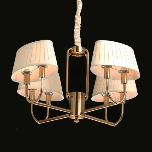 Люстра подвесная София 355014608 MW-Light бежевая на 8 ламп, основание медь в стиле классический ампир  фото 2