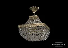 Люстра потолочная хрустальная 19282/H1/25IV G Bohemia Ivele Crystal прозрачная на 4 лампы, основание золотое в стиле классический sp