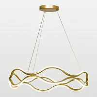 Люстра подвесная LED Wave LSP-7216 Lussole матовая золото белая на 1 лампа, основание матовое золото в стиле хай-тек модерн 