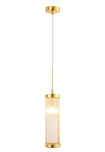 Светильник подвесной TADEO SP1 D100 GOLD/TRANSPARENTE Crystal Lux прозрачный 1 лампа, основание золотое в стиле современный  фото 2