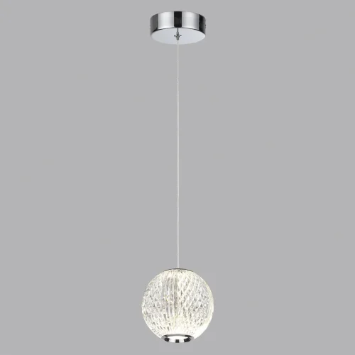 Светильник подвесной LED Crystal 5007/5LA Odeon Light прозрачный 1 лампа, основание хром в стиле современный шар фото 6