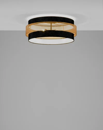 Люстра потолочная Gela V10628-6C Moderli чёрная золотая на 6 ламп, основание чёрное в стиле современный лофт  фото 2
