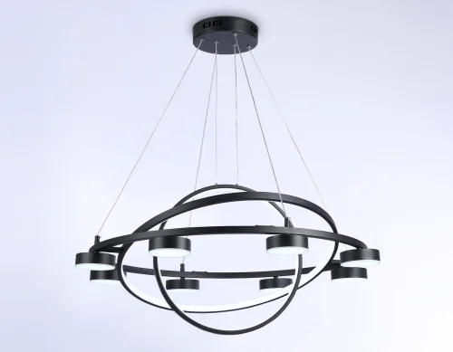 Люстра подвесная LED с пультом FL51779 Ambrella light чёрная на 1 лампа, основание чёрное в стиле современный хай-тек с пультом фото 2