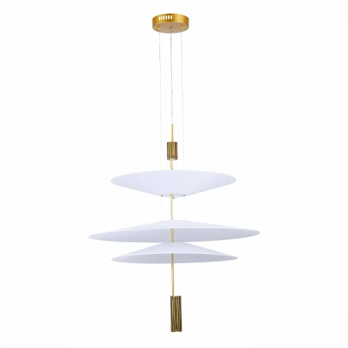 Светильник подвесной LED Isola SL6101.223.01 ST-Luce белый 1 лампа, основание золотое в стиле современный минимализм  фото 2