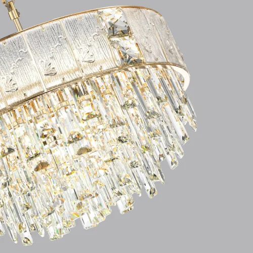 Люстра подвесная Fiesta 5070/11 Odeon Light прозрачная на 11 ламп, основание золотое в стиле современный  фото 5
