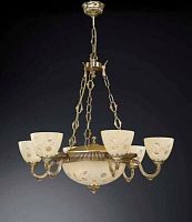Люстра подвесная  L 6358/6+3 Reccagni Angelo жёлтая на 9 ламп, основание золотое в стиле классика 
