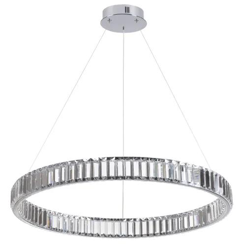 Люстра подвесная LED Vekia 4930/45L Odeon Light прозрачная на 1 лампа, основание хром в стиле современный кольца фото 3
