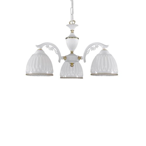 Люстра подвесная L 9601/3 Reccagni Angelo белая на 3 лампы, основание белое в стиле классический 