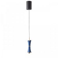 Светильник подвесной LED Lasse 5697/7L Lumion синий 1 лампа, основание чёрное в стиле современный лифтовый механизм