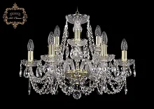 Люстра подвесная хрустальная 11.11.6+3.195.Gd.Sp Bohemia Art Classic прозрачная на 9 ламп, основание золотое в стиле классика 