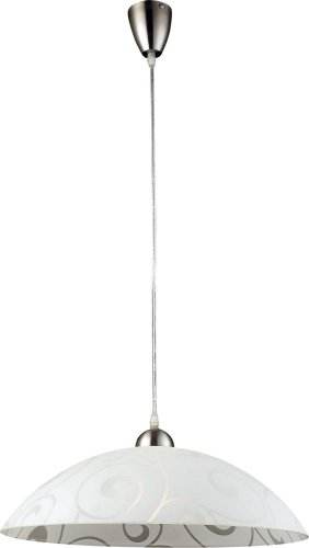 Светильник подвесной PANGOS 15401 Globo белый 1 лампа, основание бронзовое в стиле кантри современный 
