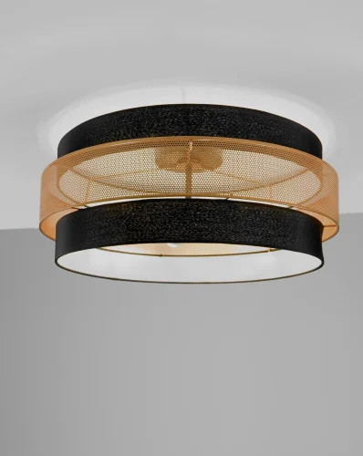 Люстра потолочная Gela V10628-6C Moderli чёрная золотая на 6 ламп, основание чёрное в стиле современный лофт  фото 3