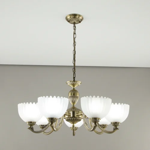 Люстра подвесная Севилья CL414173 Citilux белая на 7 ламп, основание бронзовое в стиле классический  фото 2