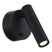Бра с выключателем LED ST161 ST161.401.05 ST-Luce чёрный 1 лампа, основание чёрное в стиле хай-тек современный для чтения