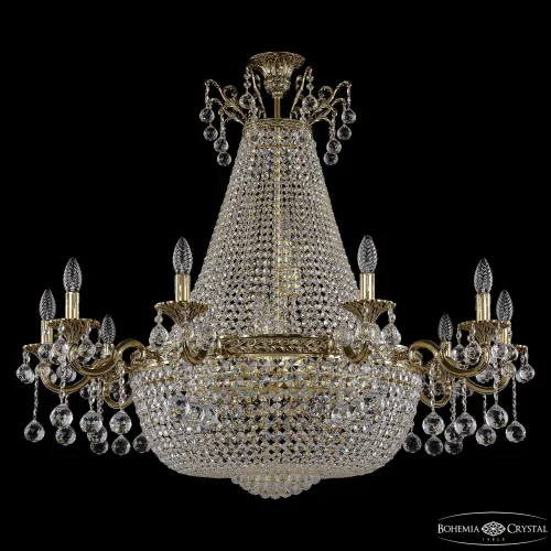 Люстра потолочная 2228H201/10/106IV/Y1 GB Bohemia Ivele Crystal без плафона на 20 ламп, основание золотое прозрачное в стиле классический balls