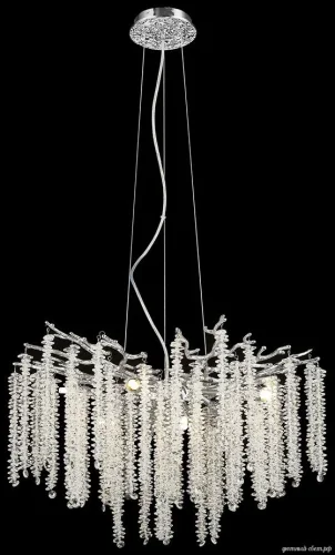 Люстра подвесная 185-103-08 Velante прозрачная на 8 ламп, основание хром в стиле современный классический ветви