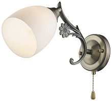 Бра с выключателем 706-501-01 Velante белый 1 лампа, основание бронзовое в стиле классический 