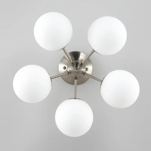 Люстра потолочная Томми CL102154 Citilux белая на 5 ламп, основание матовое хром в стиле современный  фото 5