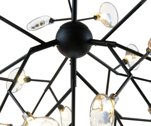 Люстра подвесная Ветта 07521-36,19(21) Kink Light прозрачная на 36 ламп, основание чёрное в стиле современный флористика ветви фото 2