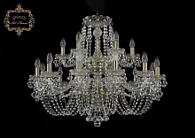 Люстра подвесная хрустальная 11.26.12+6.300.2d.Br.B Bohemia Art Classic прозрачная на 18 ламп, основание бронзовое в стиле классический 