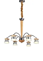 Люстра подвесная LED Natura 158.6 Lucia Tucci белая на 6 ламп, основание коричневое хром бежевое в стиле современный  Люстра подвесная LED Natura 158.6 Lucia Tucci белая на 6 ламп, основание коричневое хром бежевое в стиле современный