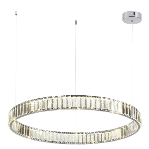 Люстра подвесная LED Vekia 4930/45L Odeon Light прозрачная на 1 лампа, основание хром в стиле современный кольца фото 5