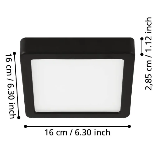 Светильник накладной LED Fueva 5 900643 Eglo белый 1 лампа, основание чёрное в стиле современный квадратный фото 4