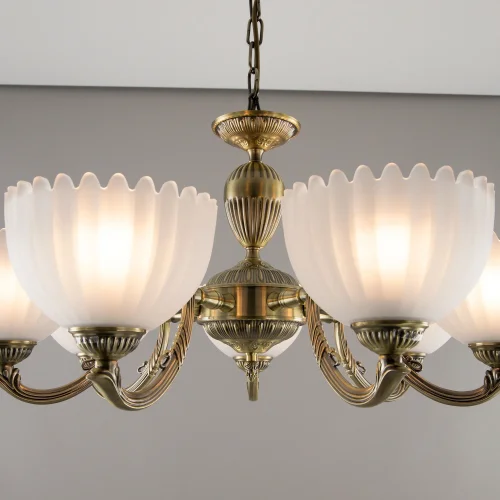 Люстра подвесная Севилья CL414173 Citilux белая на 7 ламп, основание бронзовое в стиле классический  фото 5