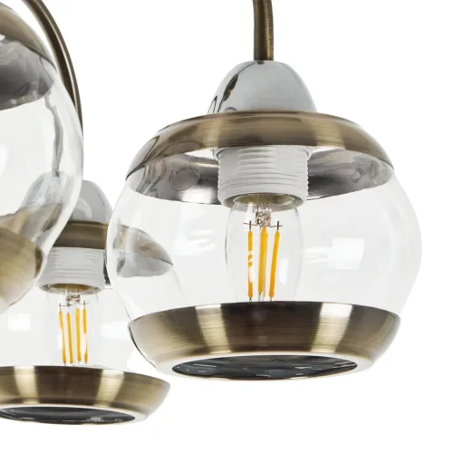 Люстра потолочная Kris MR1491-5C MyFar прозрачная на 5 ламп, основание бронзовое в стиле современный  фото 4
